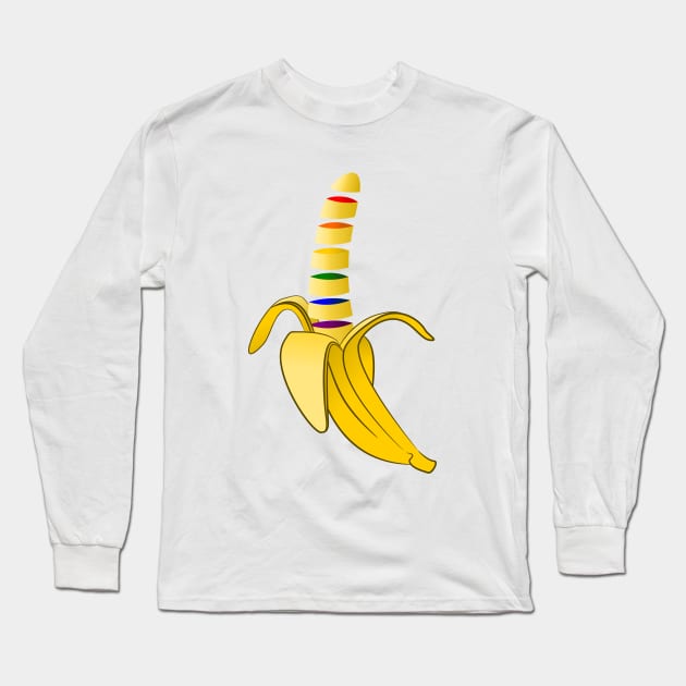 Gay Pride Pop Art Banana Long Sleeve T-Shirt by mailboxdisco